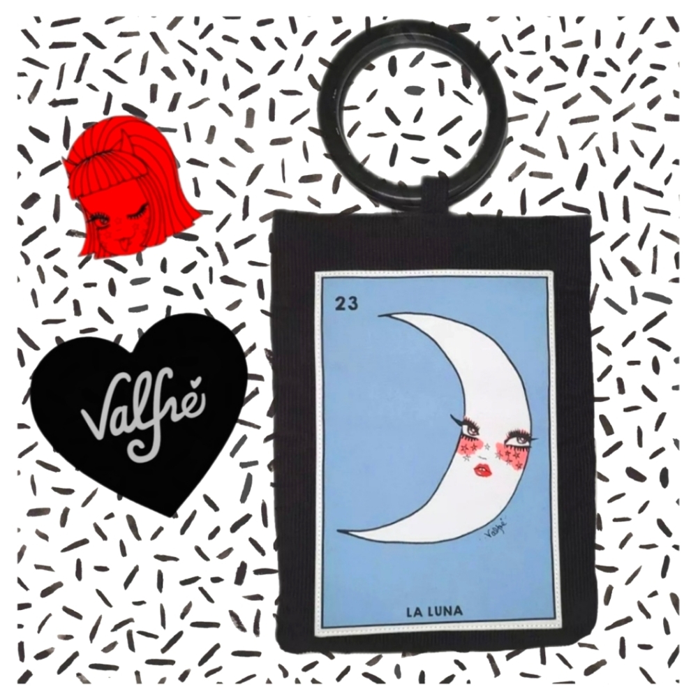 RARE Valfre Black and Blue La Luna Shoulder Bag